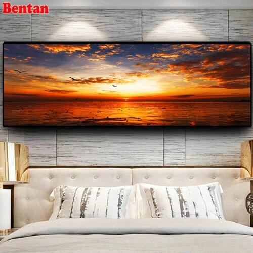 Ocean Sunsets Landscape diamond mosaic diamond pictures rhinestone embroidery full drills square round stones cross stitch