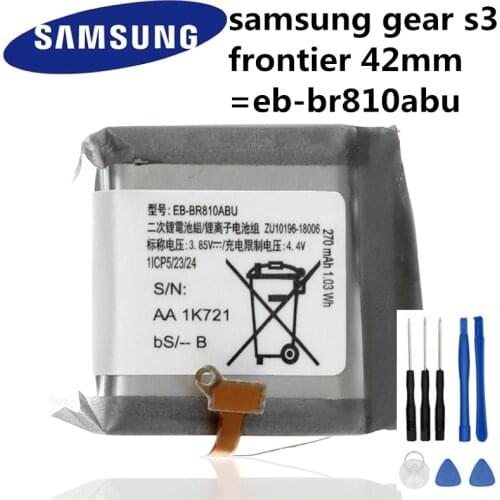 Samsung Original Battery EB-BR810ABU 270mAh For SAMSUNG Gear S4 mini Watch 42mm SM-R810 + Free Tools