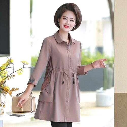 Slim fit casual lady clothes plus size solid color fashion feminine coat spring autumn comfortable joker trench coat for women