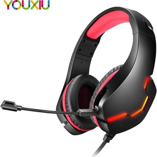Professional RGB Light Computer Gaming Headsets Deep Bass Wired PS4 Gaming Headphone Adjustable Volume Control Headset With Mic