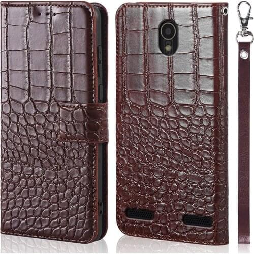 Luxury Leather Wallet Phone Case for ZTE Blade L7 A320 BA320 crocodile texture magnet clasp book style Full Body Business Cover