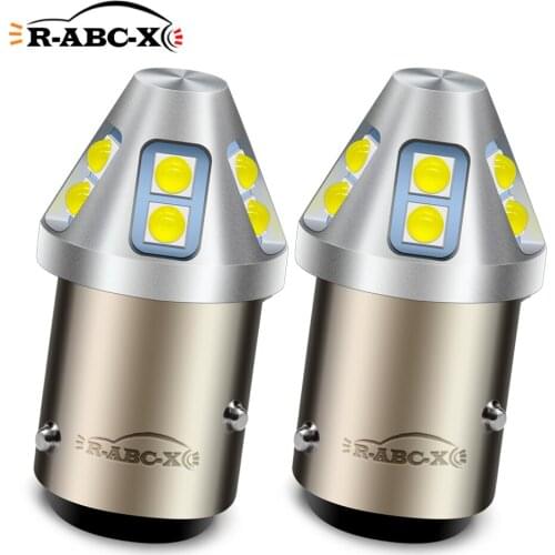 RUIANDSION 2Pcs 2600Lm BA15D 1142 BAZ15D P21/4W LED Car Turm Light Brake Lamp Stop Signal 3030SMD Red White Yellow 12V