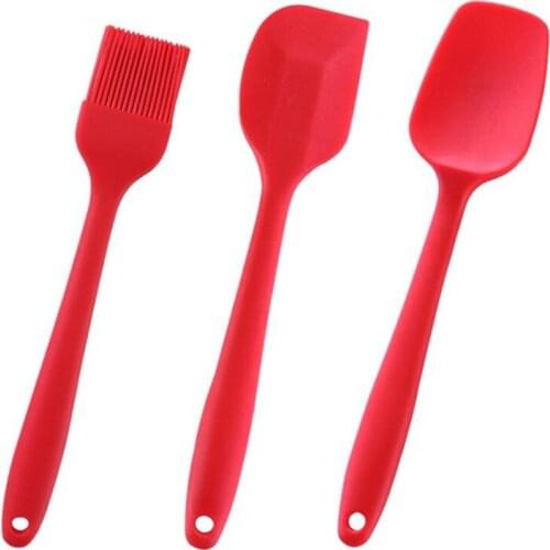 3PCS/set Silicone Cream Spatula Scraper Spoon Oil Brush Heat-Resistant Spatulas Flexible Kitchen Utensils Baking Cooking Tools