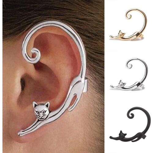Cute Cat Clip on Earrings Ear Cuff Earrings for Women Orecchini Ear Wrap Earcuff Boucle D'oreille Clip Fashion Jewelry Ear Studs
