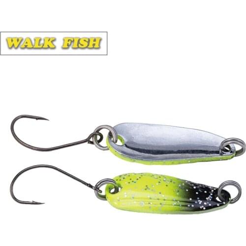 Walk Fish Metal Spinner Spoon 1Pcs 2.5g/3.5g Fishing Lure Hard Baits Sequins Noise Paillette with VMC Treble Hook Tackle