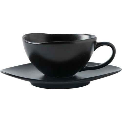 Japan Retro Tea Cups Ceramic Farmhouse Simple Cup and Saucer Set Espresso Cup Frosted Vintage Cup Tazze Home Water Mug AC50CK
