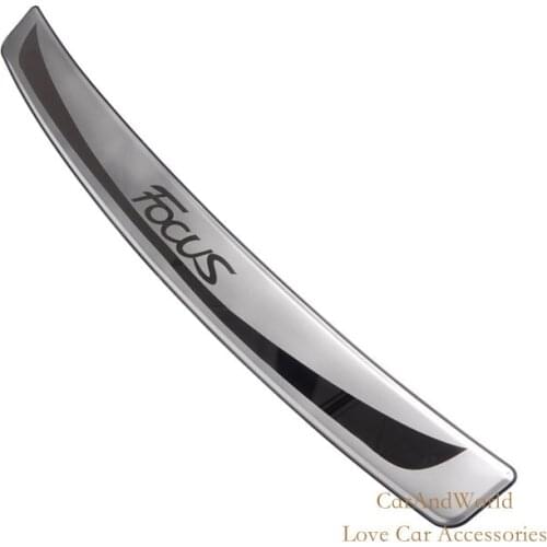 For 2012 Ford Focus MK3 3 Hatchback / Sedan Rear Trunk Bumper Protector Cover Trim Tailgate Door Sill Stainless Car Accessories