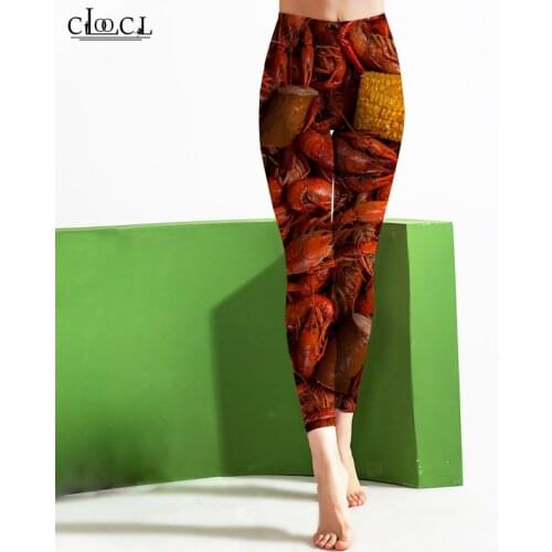 CLOOCL Womens Leggings Spicy Crayfish Printed High Waist Elasticity Legging 3D Fashion Sweatpants for Women Fitness Pants