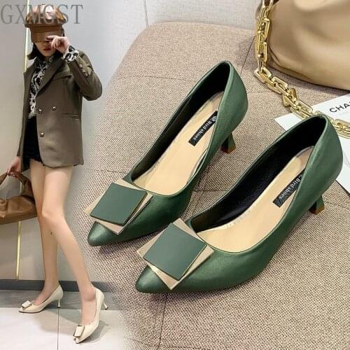 2021 High Heels Ladies OL Warm Color High Heels Sexy Casual Party Elegant Korean High Heels Comfortable and Fashionable