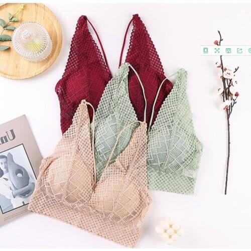 Lace Bra Top Women Push up Sexy Lingerie Wireless Bralette Strapless Wrapped Chest Underwear Femme Crop Tank