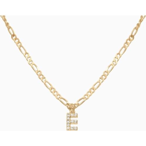 26 Tiny Letters Name Personalized 18k Gold Filled Flat Figaro Chain Choker Necklace Adjustable