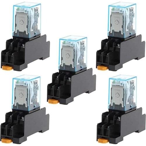 5PCS LY2NJ Ac220v 8 Pin (With Base) Coil Power Relay