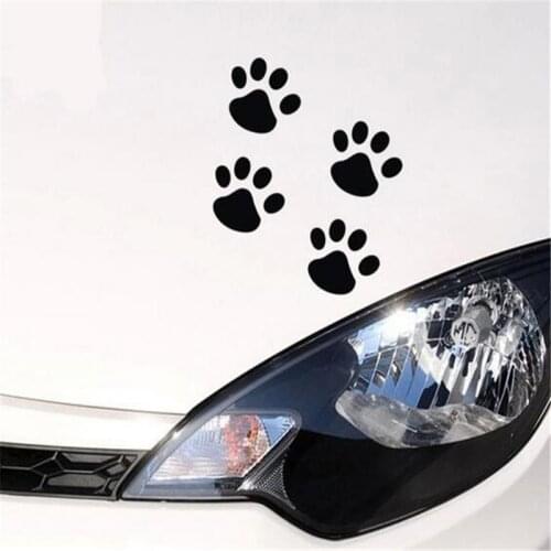 50 Sets/Lot Black Sliver Bear Dog Cat Paw Print Pet Animal Footprint Funny 3D Car Stickers Emblem Sticker Decoration For Cars