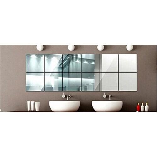 9pcs Box reflection Mirror Film Box Mirror Wall Sticker Beijiao decoration 15cm*15cm*0.2mm wall soft mirror decoration bathroom