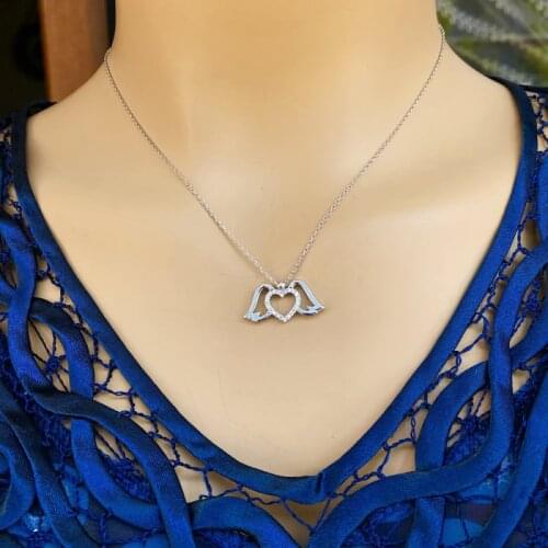 Angel 925 Sterling Silver Necklace Women Girls Gift Jewelry Accessories Fashion Handmade Elegant Chain