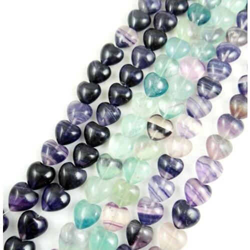 Natural Stone Beads 18x17MM Heart-shaped fluorite For DIY Necklace Jewelry Making Strand 15",Free Shipping Y16