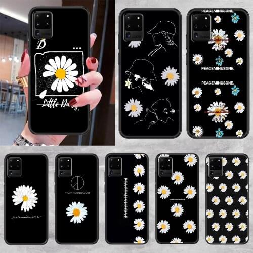 Peaceminusone G dragon Flower Daisy Phone case For Samsung Galaxy Note 4 8 9 10 20 S8 S9 S10 S10E S20 Plus UITRA Ultra black