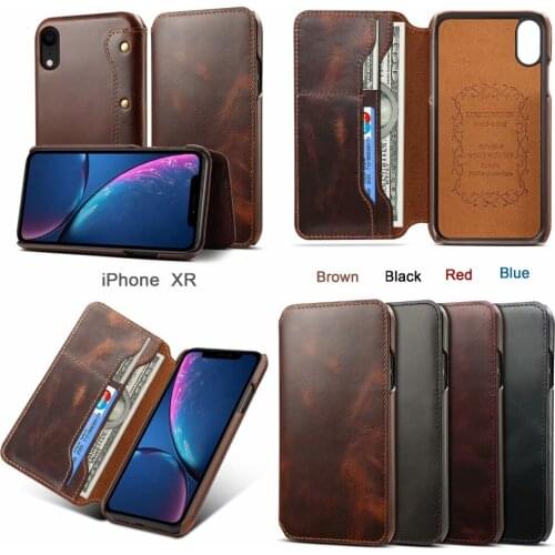 Retro Wallet Phone Case for iPhone 6 6s Plus 7 Plus XS MAX XR Genuine Leather Phone Bag Cover for Iphone XS MAX XR X 10