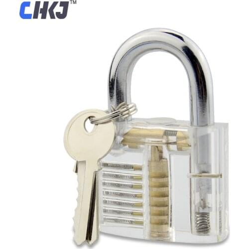 CHKJ Transparent Locks Pick Visible Cutaway Mini Practice View Padlock Hasps Training Skill For Locksmith Furniture Hardware