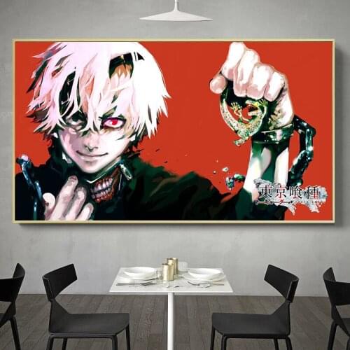 Demon Kaneki Tokyo Ghoul Anime Poster Digital Illustration Anime Picture Poster Canvas Art Prints,50 x 70 cm,No Frame