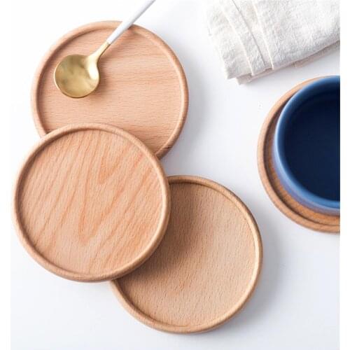 Wooden Coaster Pad Beech Black Walnut non-slip Cup Mat Insulated Teacup Beech Mat For Crafts Wedding Party Decorations