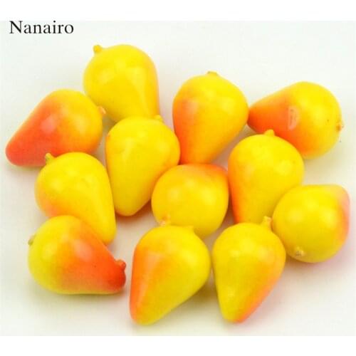 Cheap 80pcs Pear Mini Artificial Fake Foam Fruits and Vegetables Berries Flowers For Wedding Christmas Tree Decoration