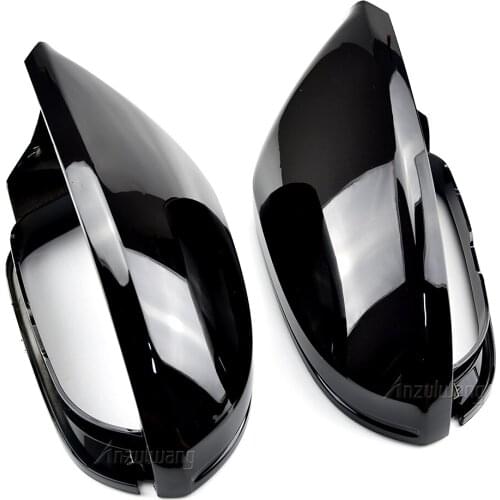 For Audi A6 C7 S6 2012-2018 Car Rearview Mirror Cover Side Wing Protect Frame Covers Trim Carbon black and bright black