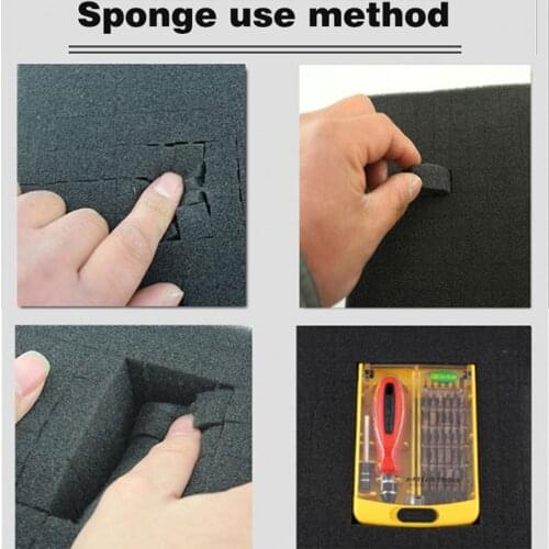 High-density sponge custom grid hand-sheared plaid packaging lined with shock-resistant filled checkered particle cotton sponge