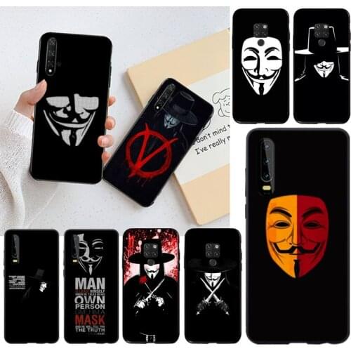HPCHCJHM V for Vendetta DIY Painted Bling Phone Case for Huawei P40 P30 P20 lite Pro Mate 20 Pro P Smart 2019 prime