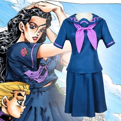 Anime Comic JoJos Bizarre Adventure Cosplay Costumes Yamagishi Yukako Cosplay Costume Dresses School Uniforms Clothes Suits JK