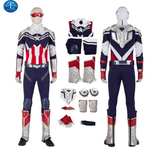 The Falcon and The Winter Soldier Cosplay John Walker Costume Halloween Carnival Party Top Pants Suit for Adult Costume