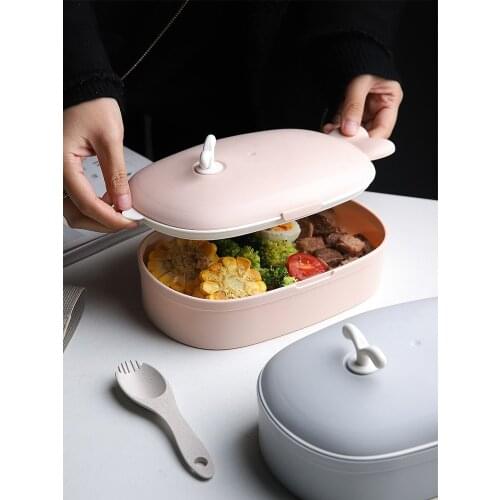 Creative lovely whale lunch box heat preservation fitness weight loss mess tin microwave oven heating office workers bento box