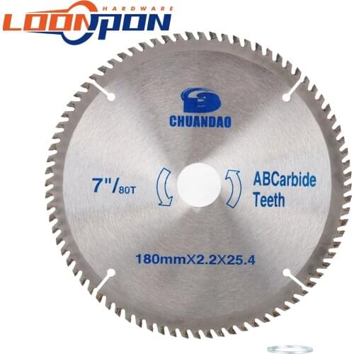 7inch Circular Saw Blade Carbide Alloy Cutter Blade TCT Blade for Wood Cutting Woodworking Tool 180x25.4x2.2MM 40/60/80Teeth
