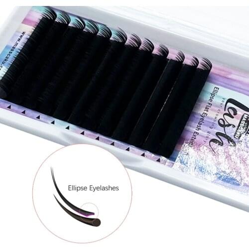 MASSCAKU hot sale matte ellipse flat eyelash extensions beauty cruelty free 8-16mm mink eyelash vendor for mink eyelashes