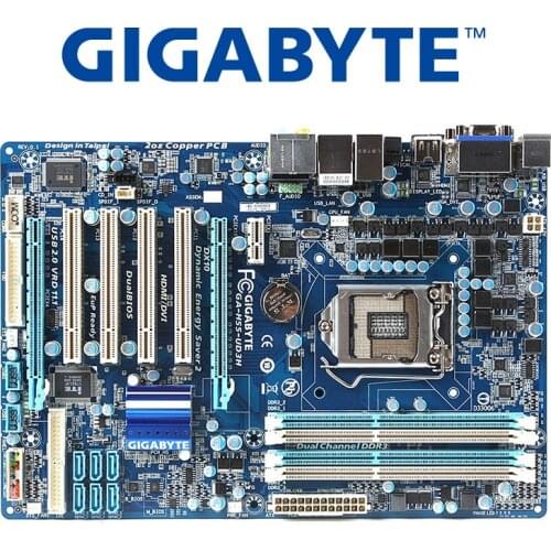 LGA 1156 H55 Gigabyte GA-H55-UD3H Motherboard For Intel H55 DDR3 SATA II 16B UD3H Desktop Mainboard Systemboard H55-UD3H Used