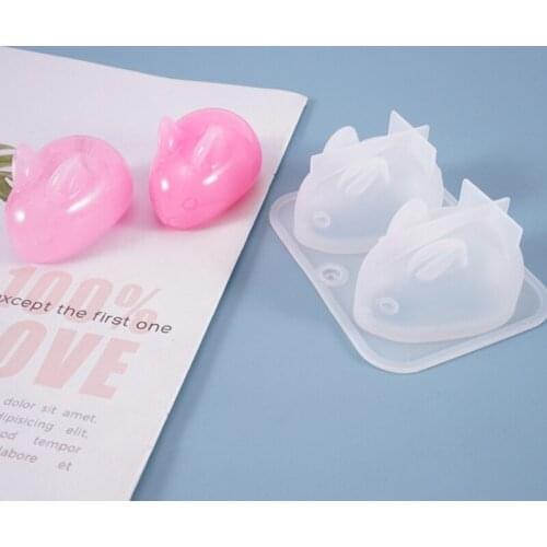 Cute 3D Rabbit Pendant Casting Silicone Mould Crystal Epoxy Resin Mold DIY Crafts Jewelry Decorations Making Tools