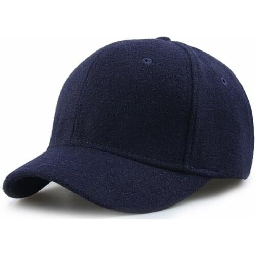 Big head man plus size wool baseball caps male Autumn and Winter Warm Felt Short Peak Sport Hats 55-62cm