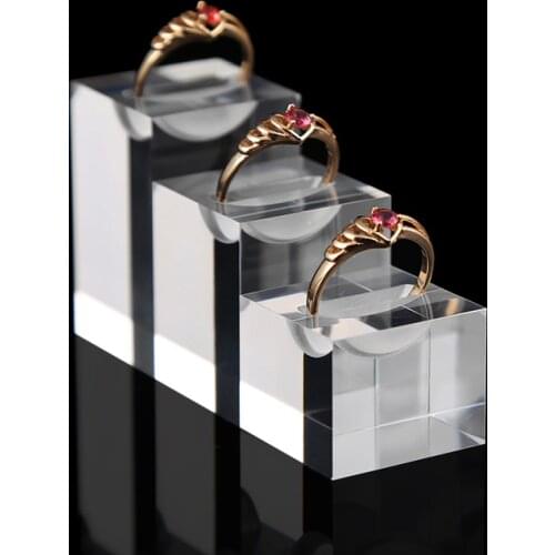 Lot of 3 Clear Acrylic Ring Display Holder Rings Display Stand Jewelllery Display Holder Ring Showcase Acrylic Jewelry Holder