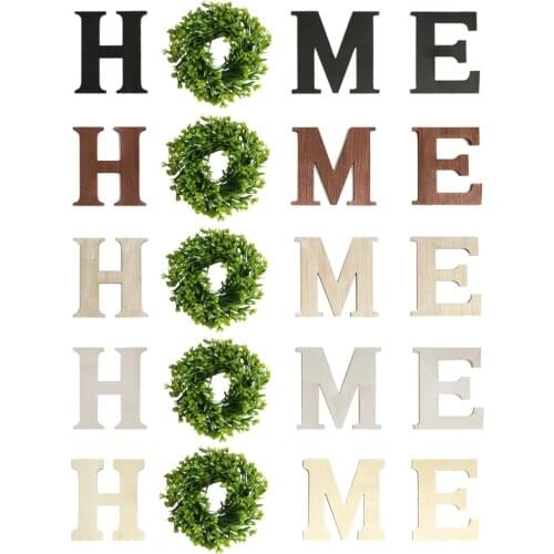 Wall Hanging Wood Home Sign With Artificial Eucalyptus Rustic Wooden Home Hanging Letters Decorative Living Room Wall Decor