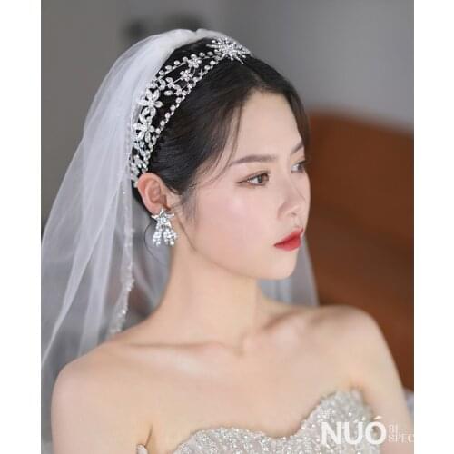 NiuShuya New Fashion Sparkling Crystal Jewelry Tiara Crown Alloy Rhinestone Bride Headpiece Headband Wedding Headdress Accessory