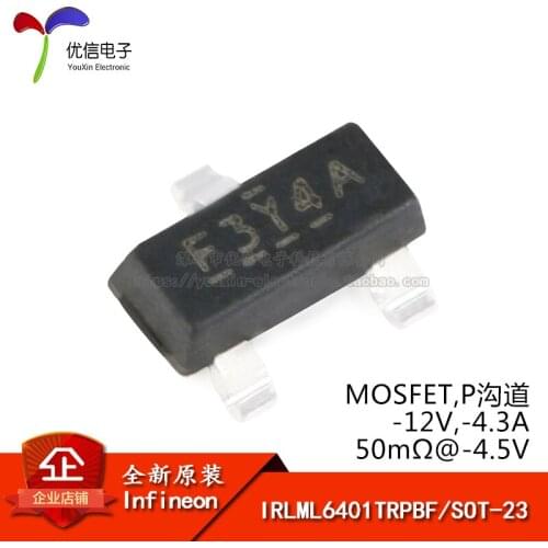 Genuine original IRLML6401TRPBF SOT-23 P-channel -12V / -4.3A patch MOSFET