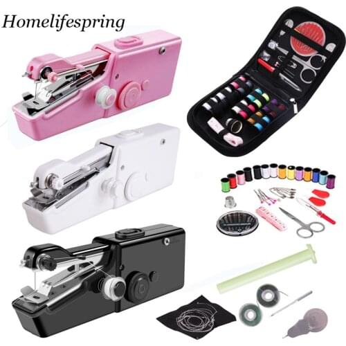 Portable Hand Sewing Machine Mini Electric Stitch Household Cordless Needlework Set for Repairs DIY Clothes Stitchin Sew Tools
