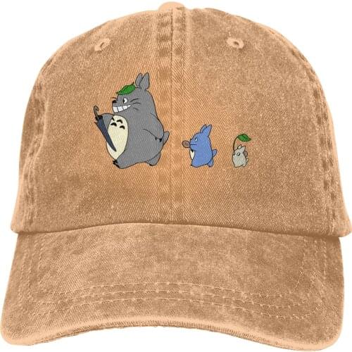 Adjustable Solid Color Baseball Cap Cute Aesthetic Anime Washed Cotton Totoro Anime Japanese Manga Miyazaki Sports Woman Hat