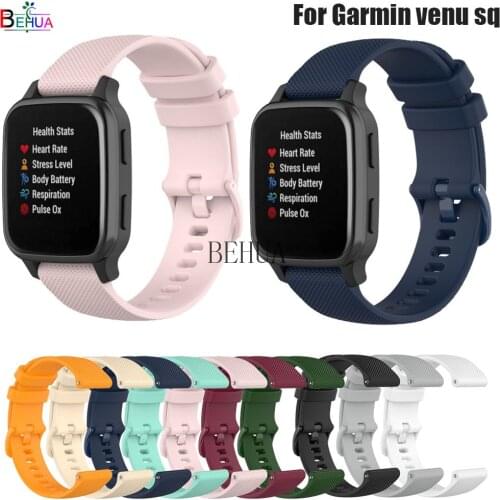 BEHUA 20mm WatchBand Strap For Garmin venu sq / music Smartwatch Silicone Wristband Bracelet For Xiaomi Haylou LS02 Watchstrap