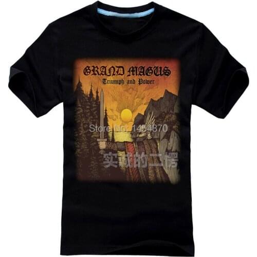 4 kinds Streetwear Grand Magus Rock Fashion Brand shirt skull illustration heavy Metal Punk fitness 100%Cotton skateboard