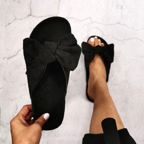 Open Toe Butterfly-knot Women Summer Slippers Flip Flops Female Outside Beach Shoes Lady Casual Slides Female Sandals Shoes
