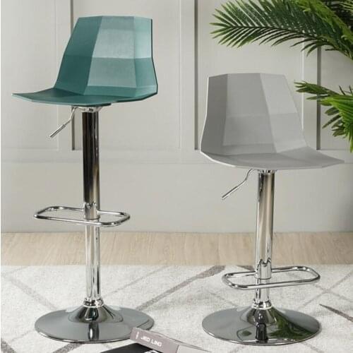 Nordic bar chair backrest family modern simple bar stool rotating stool creative cashier bar chair