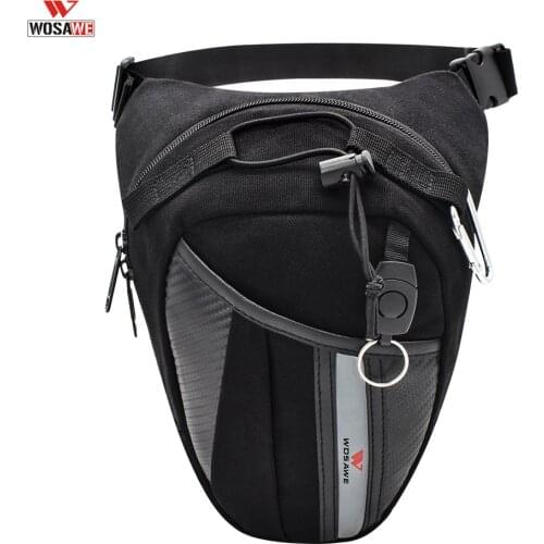 WOSAWE Motorcycle Drop Leg Bag Waterproof Large Capacity Outdoor Casual Waist Bag Motocross Fanny Pack Moto Bag