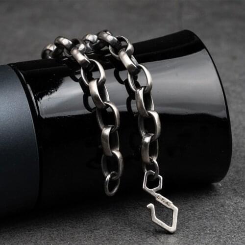High quality Thai Silver bracelet for men link chain 925 Silver vintage fashion Jewelry