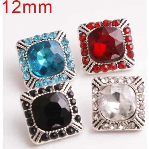 XH3289 12mm Square Metal Snap button jewelry